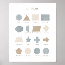 Formas neutrales azules Decoración de clase educat