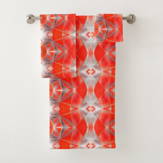 Formas rojas curvadas que flotan sobre gris blanco (In situ)