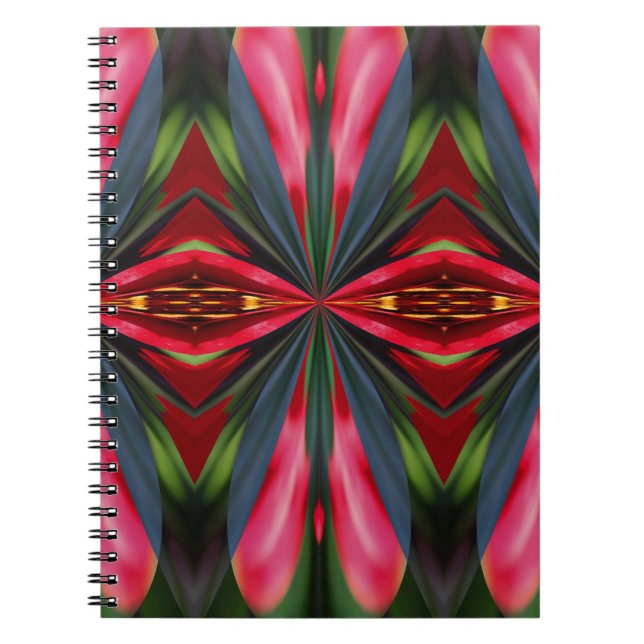 Formas rojas rosas azules Resumen Cuaderno de arte (Frente)