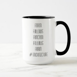 Forme sigue la taza del arquitecto de la función
