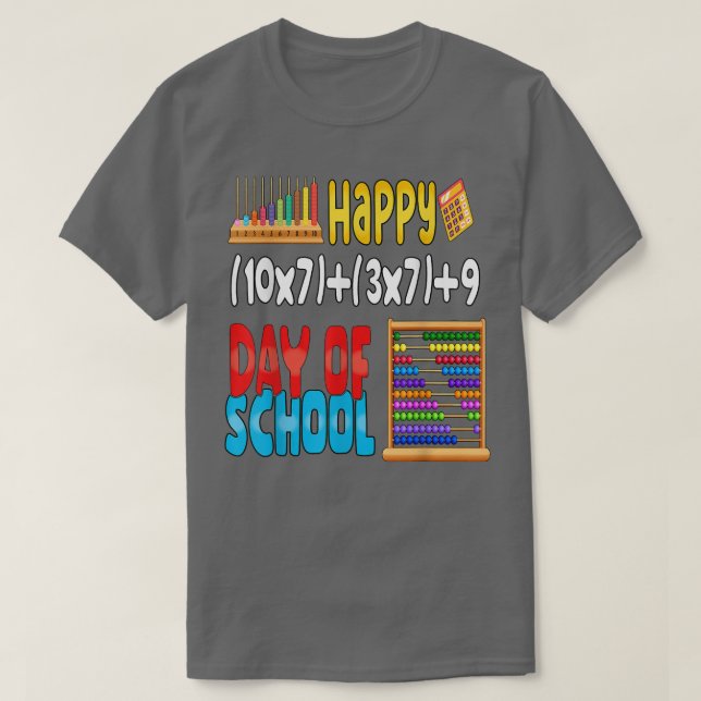 Fórmula matemática 100 días de camiseta escolar pa (Diseño del anverso)