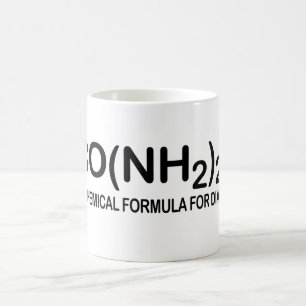 Fórmula química divertida para la taza de café 