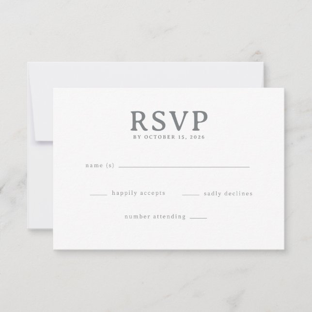 Formulario de RSVP de Grises Elegantes (Anverso)