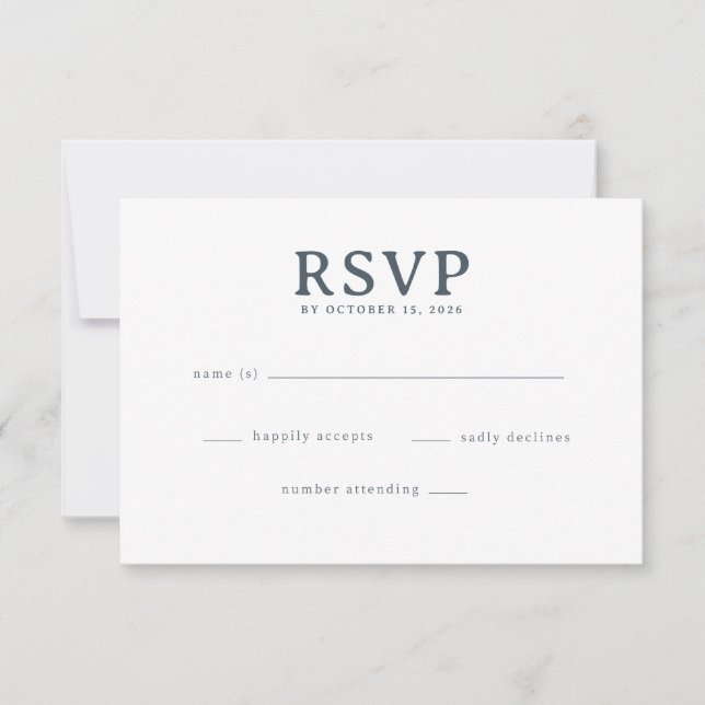 Formulario de RSVP Gris Elegante (Anverso)