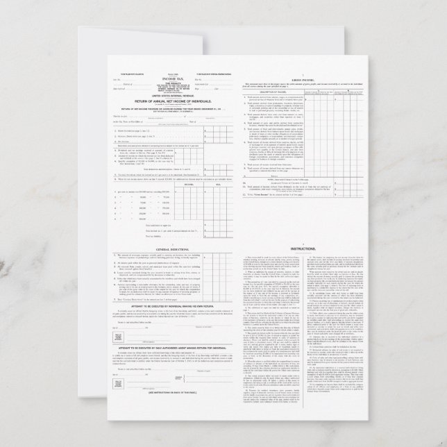 Formulario original de impuesto sobre la renta 104 (Anverso)