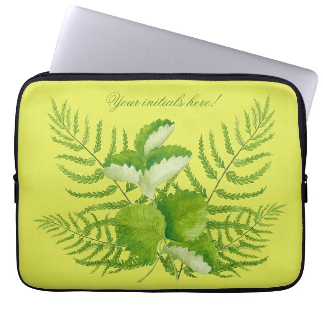 Formularios en verde en una funda de portátil (Frente)