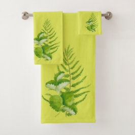 Formularios en verde sobre un conjunto de toallas