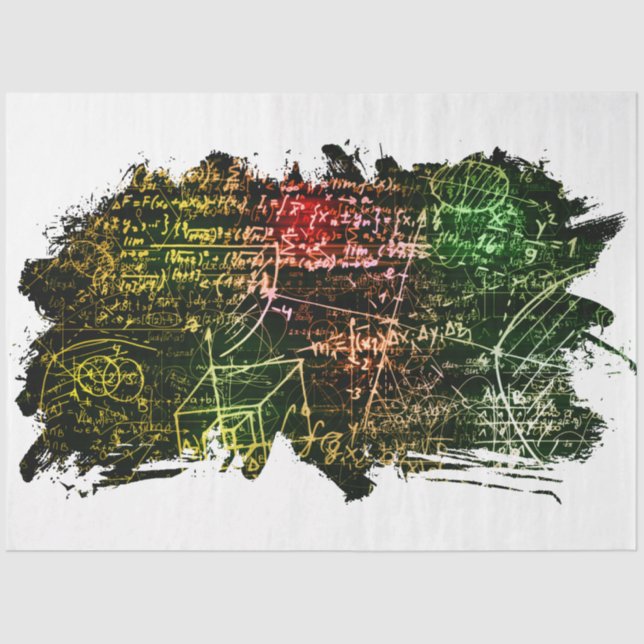 Fórmulas en el espacio matemático Papel de tejidos (Anverso)