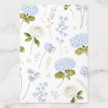 Forro de Sobre de Hortensia Azul