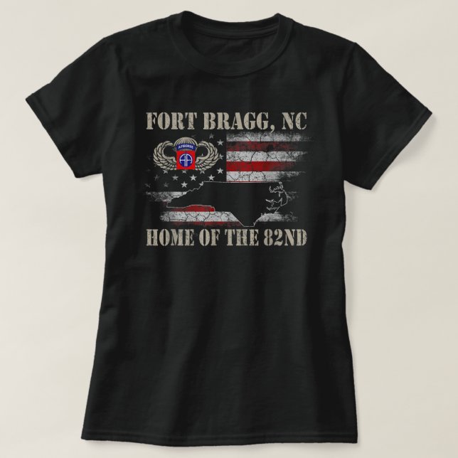 Fort Bragg NC Hogar De La 82ª Camiseta Aérea, Ve (Diseño del anverso)