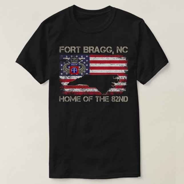 Fort Bragg NC Hogar De La 82ª Camiseta Aérea, Ve (Diseño del anverso)