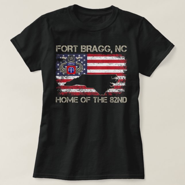Fort Bragg NC Hogar De La 82ª Camiseta Aérea, Ve (Diseño del anverso)