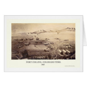 Fort Collins, mapa panorámico del CO - 1865