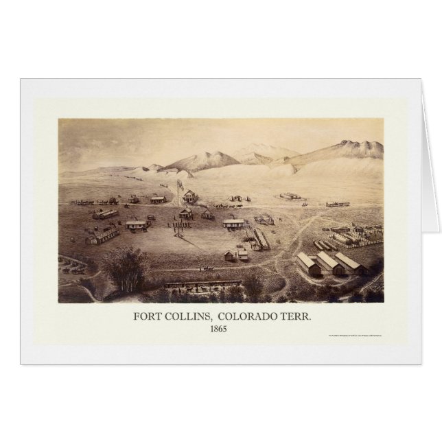 Fort Collins, mapa panorámico del CO - 1865 (Anverso (Horizontal))
