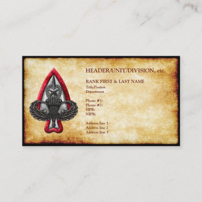 Fort Liberty Personalizable Old Paper Tarjeta de p (Anverso)