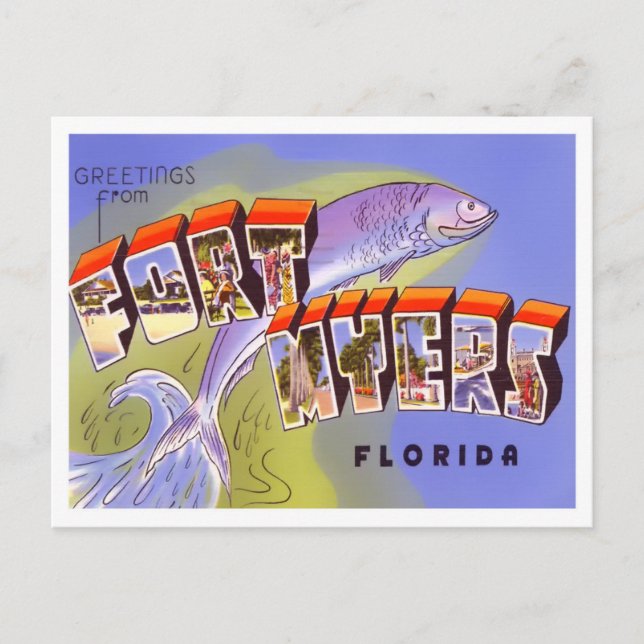 Fort Myers, Florida: postal de las letras grandes  (Anverso)