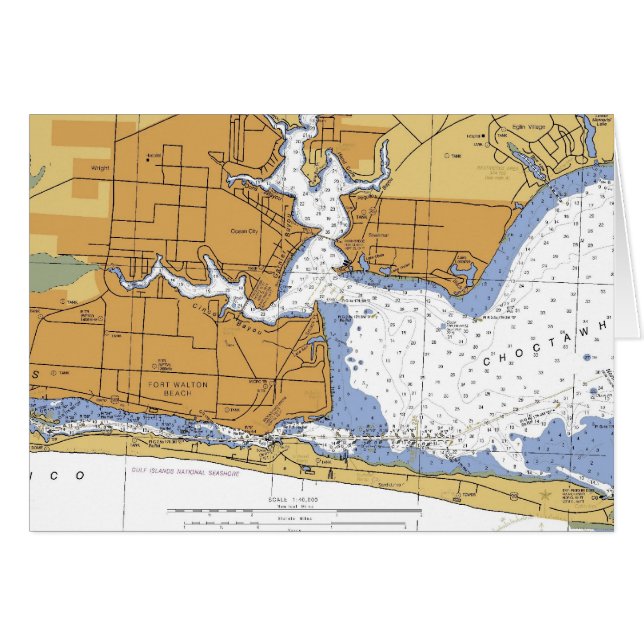 Fort Walton Beach, carta náutica de FL (Anverso (Horizontal))