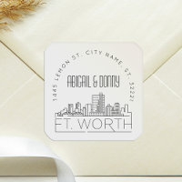 Fort Worth Boda | Sello para sobres predirigido