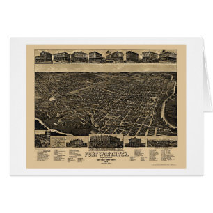 Fort Worth, mapa panorámico de TX - 1886