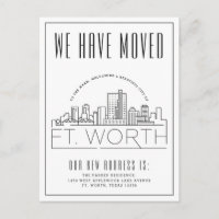 Fort Worth Moving Invitación | Línea delgada estil