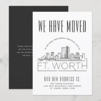 Fort Worth Moving Invitación | Línea delgada estil