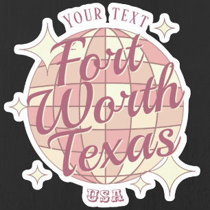 Fort Worth Texas pegatina de la Ciudad de Estados