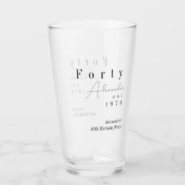 Forty Minimal 40th Birthday Party Favor