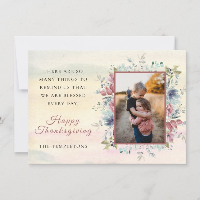 Fotación floral de Acción de Gracias - Tarjeta de  (Anverso)