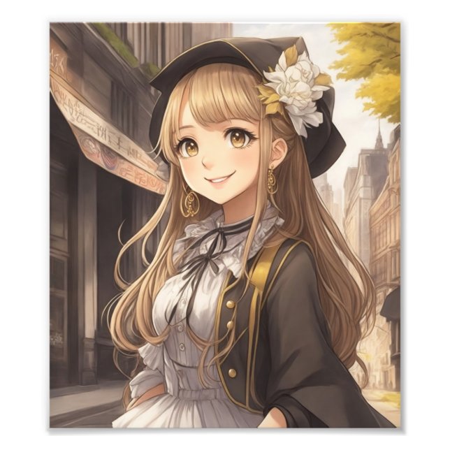 FOTO かわいい女の子のイラスト Tシャツ (Frente)