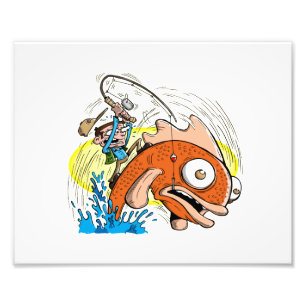 Foto 10 x 8 impresión - dibujo animado de la pesca -