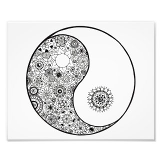 Foto 10x8 Hermosa mano Ilustrada Yin Yang Art