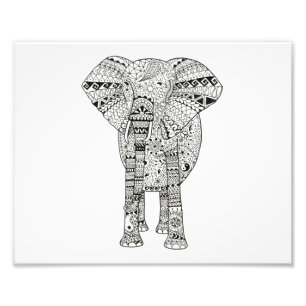 Foto 10x8 mano Ilustración Artsy Elephant Pen Art
