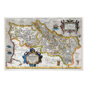 Foto 1560 Map of Portugal by Ortelius
