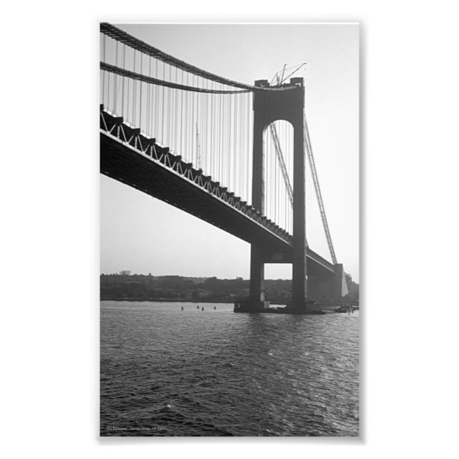 Foto 1964 Suspensión de Verrazano-Narrows Bridge en Nue (Frente)