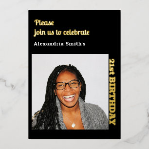 Foto 21ª invitación a Relieve metalizado dorado ne