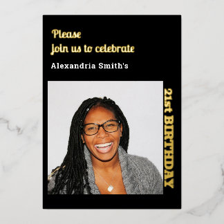 Foto 21ª invitación a Relieve metalizado dorado ne