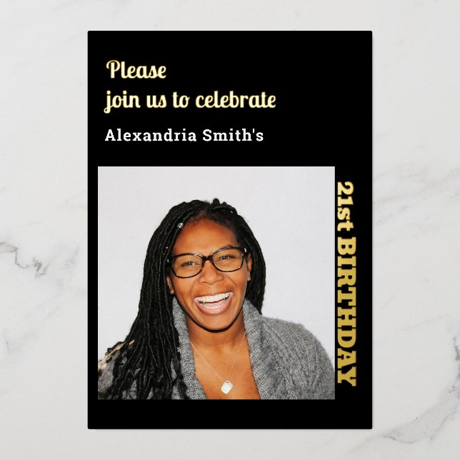 Foto 21ª invitación a Relieve metalizado dorado ne (Anverso)