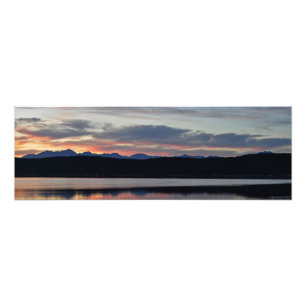 Foto 24X8 Hood Canal y las Montañas Olímpicas al Atarde