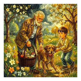 Foto 27.03" x 27.03 Grandpa Rainy Day