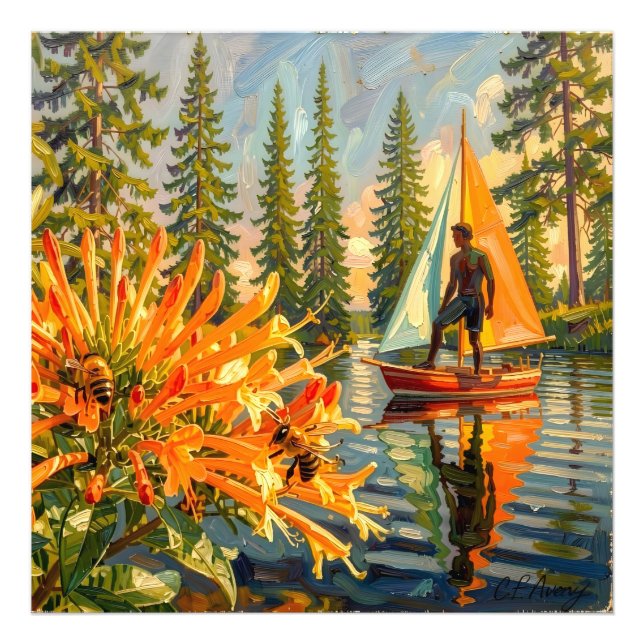 Foto 27.03" x 27.03" Haciendo vela  (Frente)