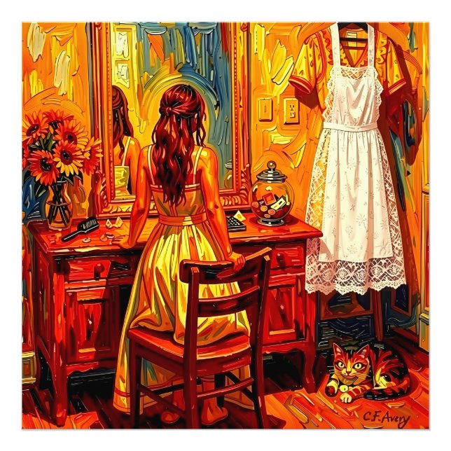 Foto 27.03" x 27.03 Trendy Art - Girl Fantasy (Frente)