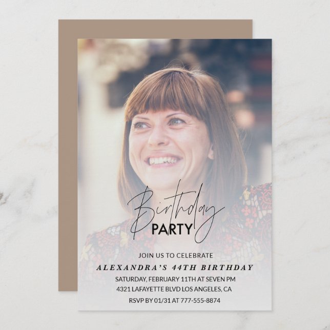 Foto 44ª invitación de cumpleaños Fiesta de cumple (Anverso / Reverso)