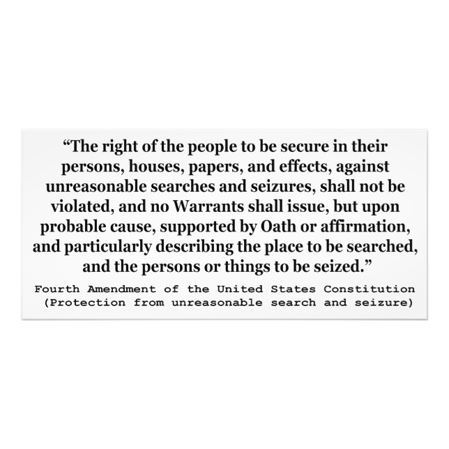 Foto 4.ª enmienda de la Constitución de los Estados Uni (Frente)