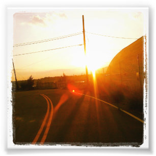 Foto 4" x 4" impresión de Instagram: Puesta del sol en