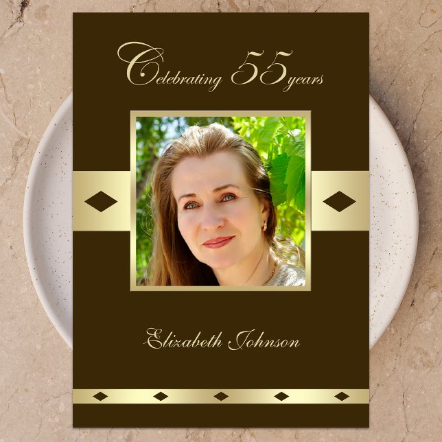 Foto 55º cumpleaños Invitación a Brown (Subido por el creador)