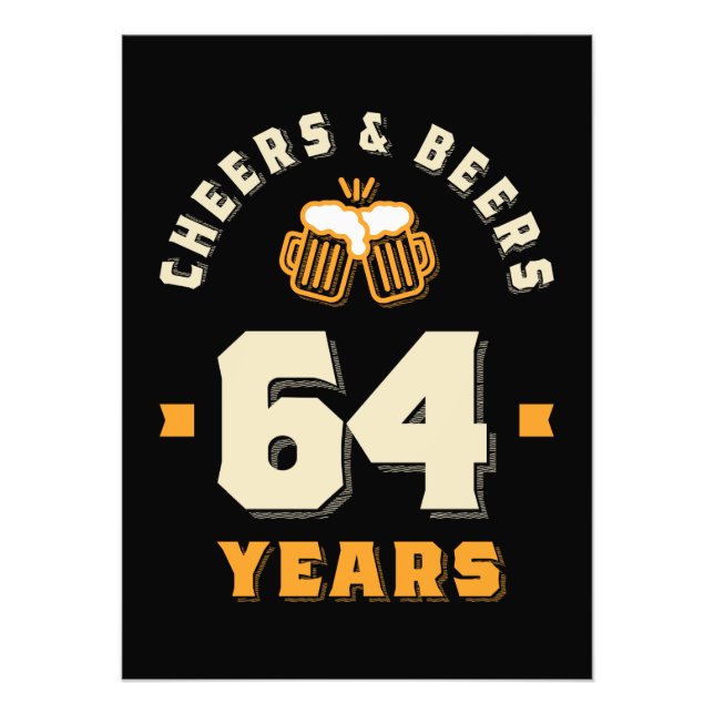 Foto 64 Alegres y cervezas a 64 años divertidos (Frente)