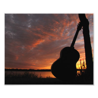 Foto 8.x10 Guitar Sunset Silhouette