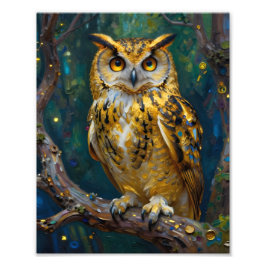 Foto A Blue and Gold Majestic Owl  