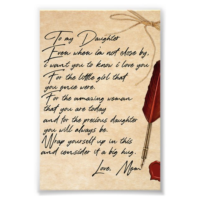 Foto A mi hija, regalo de cumpleaños, regalo de bebé de (Frente)