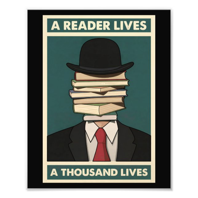 Foto A Reader Lives a Thousand Lives Bibliophile Wisdom (Frente)